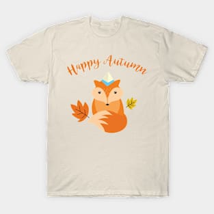 Little Fox Happy Autunm - Fall Begins T-Shirt